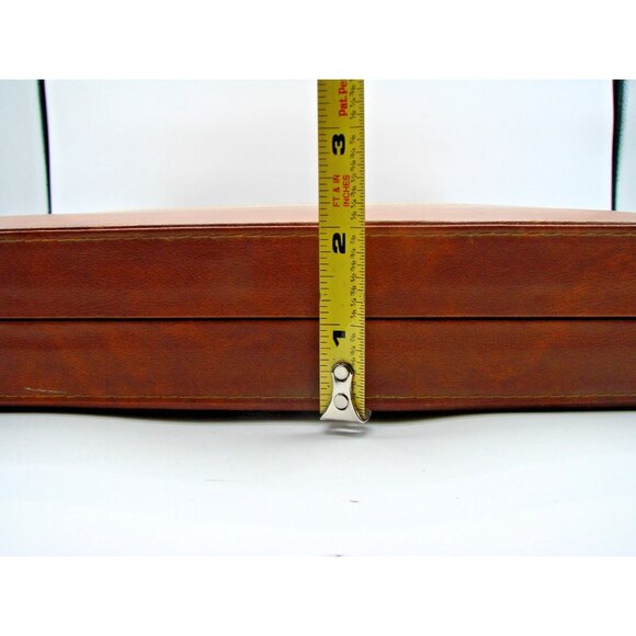 Leather Felt Backgammon Game Storage Case No Pieces Parts Replacement Collection - Picture 12 of 12